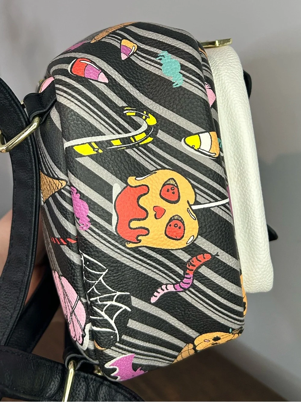 Betsey Johnson Vampire Pug Dog Halloween Mini Backpack Kitsch Treats Purse